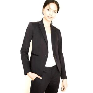 Ann Taylor One Button Black Blazer